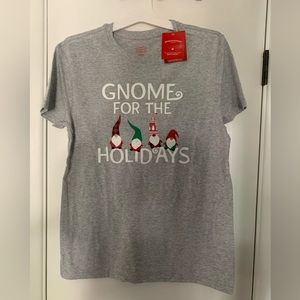 Holidays Christmas gnome pj tshirt sleep shirt M